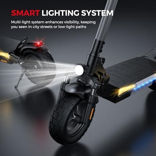 iScooter Adults Electric Scooter, 900W Motor E-Scooter with 28MPH Top Speed & 25 Miles Range, 10" Off Road Pneumatic Tires, Dual Suspension, Foldable Commuting Escooter for Adults Wilth APP-Black Gray 5