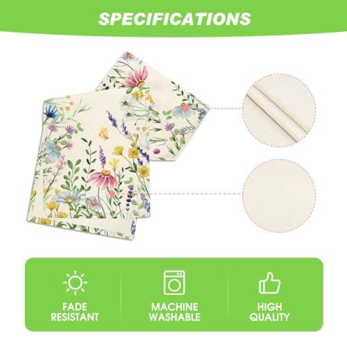 Artoid Mode Daisy Eucalyptus Lavender Floral Leaves Summer Table Runner, Spring Kitchen Dining Table Decoration for Home Party Decor 13x72 Inch 5