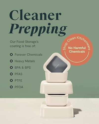 Caraway 13pc Glass Food Storage Container Set - Easy to Store, Non Toxic Lunch Box - with Glass Lids - Includes Storage Organizer - Navy 6