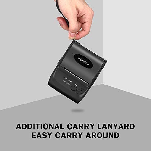MUNBYN POS Receipt Printer, 58mm Receipt Printer, 2.28inch Wireless Portable Mobile Mini Bluetooth Thermal Printer, Compatible with Android Windows for Small Business, Not-Square, NOT-iOS 6