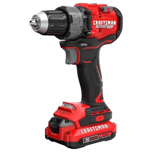 CRAFTSMAN V20 1/2 Inch Drill/Driver Kit with 2 Batteries and Charger (CMCD725D2)