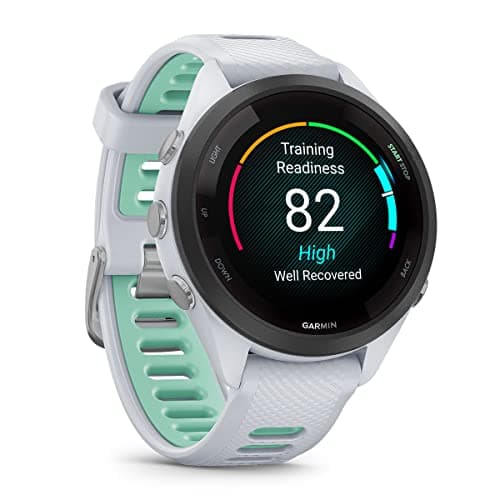 PlayBetter Garmin Forerunner 265S (Whitestone/Neo Tropic) Running GPS Smartwatch | Bright AMOLED Display, Recovery Insights | Bundle HD Screen Protectors & Portable Charger 7