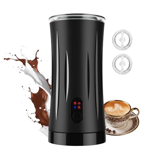 Milk Frother, Liksiy 4-in-1 Coffee Frother, Auto Shut-Off Milk Frother and Steamer with Hot & Cold Foam, Quiet Design Frother Machine for Latte, Cappuccino, Macchiato(Black)