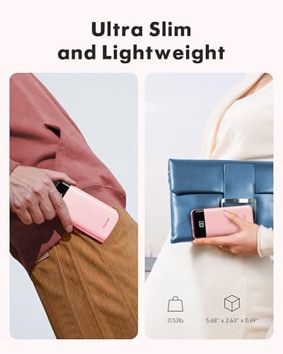 Charmast Portable Charger with Built in Cables, Power Bank with Cords Wires, Slim 10000mAh Travel Battery Pack 6 Outputs 3 Inputs 3A Fast Charging for Samsung Google Pixel LG Moto iPhone iPad 5