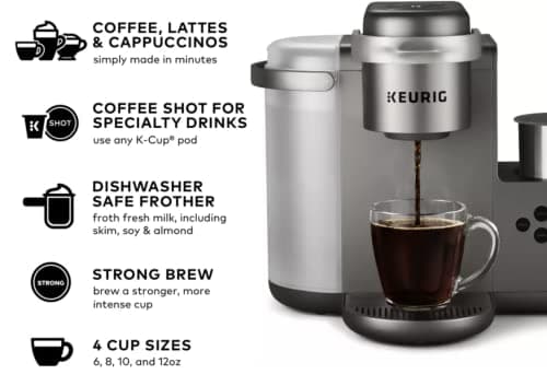 Keurig K-Cafe C Single Serve K-Cup Pod Coffee, Latte and Cappuccino Maker, Nickel 2