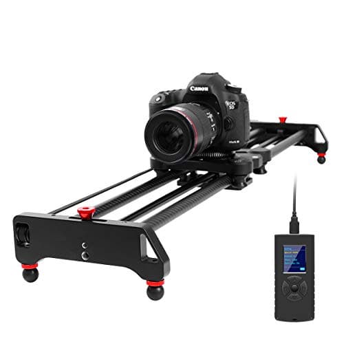 GVM Motorized Camera Slider, 31" Carbon Fiber Dolly Rail Camera Slider with Time-Lapse Photography, Tracking Shooting and 120 Degree Panoramic Shooting for Most Cameras, with Remote Controller