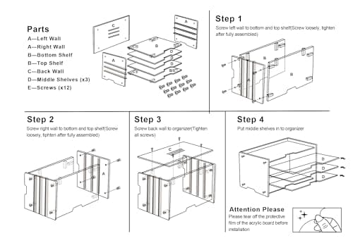 KKU 5 Tier Clear Acrylic Desk Organizer, Letter Tray Paper File Desk Organizer and Accessories For Office Supplies 7