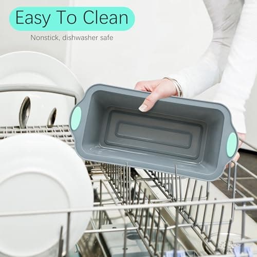 To encounter 9 Inch Silicone Bread and Loaf Pan, 2 Pack Food Grade Nonstick Silicone Molds for Baking Banana Bread, Meat Loaf, Pound Cake, with Metal Reinforced Frame More Strength 5