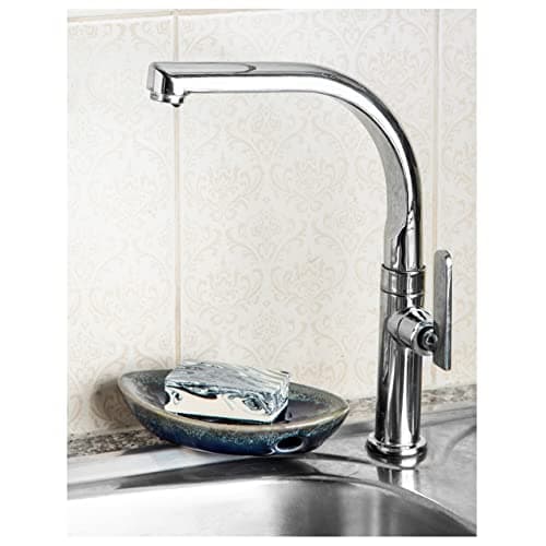 LungMongKol Shop Ceramic Soap Dish with Self Draining Tray for Bar Soap, Bathroom, Kitchen (Blue) 6