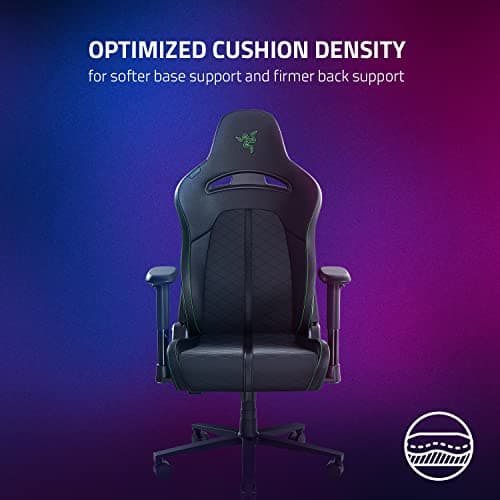 Razer Enki X Essential Gaming Chair: All-Day Comfort - Built-in Lumbar Arch - Optimized Cushion Density - Dual-Textured, Eco-Friendly Synthetic Leather - Adjustable 152-degree Recline - Black 7