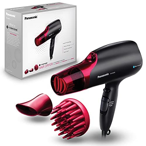 Panasonic nanoe Hair Dryer, 1875 Watt Professional Blow Dryer for Smooth, Shiny Hair with 3 Attachments Quick Dry Nozzle, Diffuser and Concentrator Nozzle – EH-NA65-K (Black/Pink), Black 8