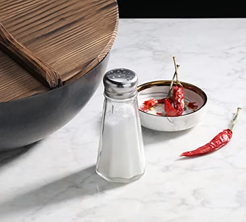 New Star Foodservice 531964 Glass Salt and Pepper Shaker with Stainless Steel Mushroom Top, 3-Ounce, Set of 12 5