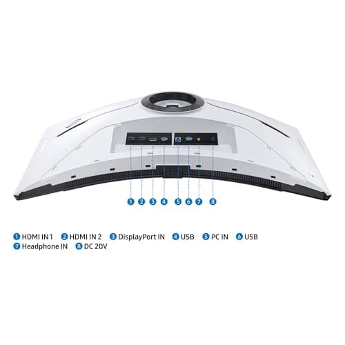 Samsung 32" Odyssey Neo G8 (G85NB) 4K UHD 240Hz 1ms G-Sync 1000R Curved Gaming Monitor, Quantum HDR2000, AMD FreeSync Premium Pro, Matte Display, DisplayPort, Black & White, LS32BG852NNXGO 11