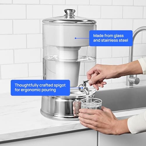 Culligan with ZeroWater Technology 40-Cup Glass Water Filter Dispenser – Includes 5-Stage Advanced Water Filter, Certified to Reduce Lead, Total PFAS (Forever Chemicals), Fluoride, and Chlorine 7