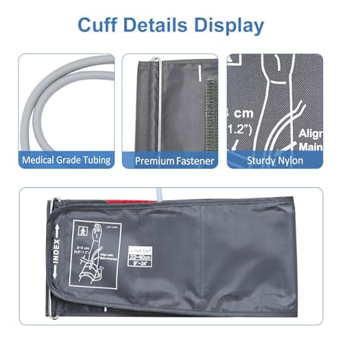 ELERA Extra Large Blood Pressure Cuff (9"-24" | 22-60cm) - XL Replacement BP Cuff for Big Arms, Compatible with Most BP Monitors, Adult Cuff Only - 6 Connectors 5