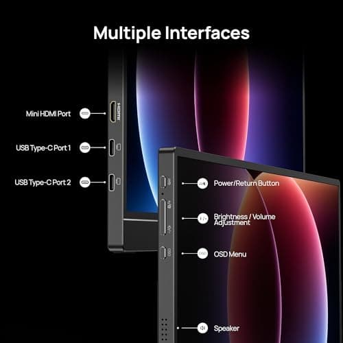 ARZOPA 16.1'' 144Hz Portable Gaming Monitor, 106% sRGB 1080P FHD Kickstand Portable Monitor with HDR, Ultra Slim, Eye Care, External Second Screen for Laptop, PC, PS5, Mac, Xbox-Z1FC 7