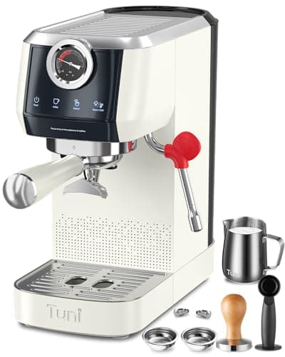Tuni E2 58mm Espresso Machine 20Bar Espresso Maker, 𝐃𝐮𝐚𝐥 𝐁𝐨𝐢𝐥𝐞𝐫 Coffee Maker with 10mm Steam Milk Frother, Semi-automatic Coffee Machine with UKLA Pump for Espresso, Gift for Coffee Lover