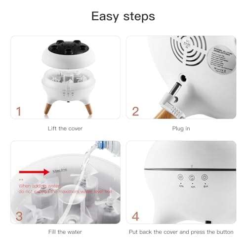 BLOIMP Essential Oil Diffuser 250ML,Jellyfish Diffuser Air Humidifiers Sound Pickup Ultrasonic Aromatherapy Diffuser Remote Control 7 Color Lights for Home Bedroom Office Hotel(White) 8