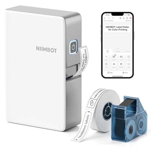 NIIMBOT N1 Label Maker for Color Printing, Bluetooth Thermal Transfer Label Printer, Mini Sticker Printer Easy for Home Office Small Business Identification and Organization