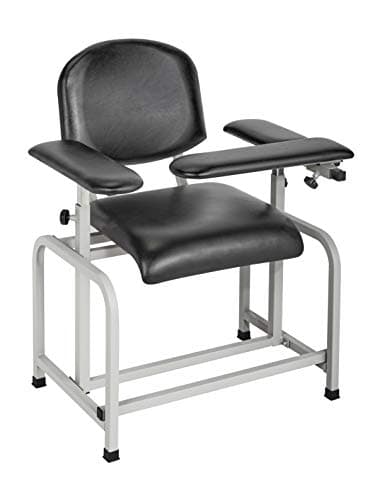 VivaComfort Black Phlebotomy Chair with Adjustable Armrest, Blood Draw Chair, Large Weight Capacity Comfortable Lab Medical Chair