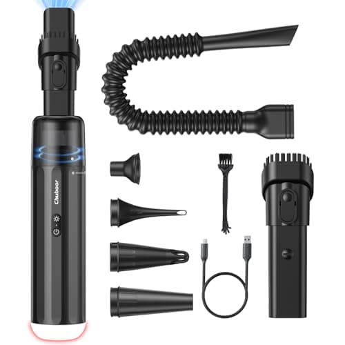 Chuboor 13000PA Powerful Car Vacuum Cleaner High Power Cordless Rechargeable, Handheld Vacuum, Portable Mini Vacuum with LED SOS Light, Small Hand Held Vacuuming Cordless(P16-Black)