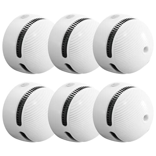 FUMIXTEX Smoke Detectors, Fire Alarms 10 Year Replaceable Battery Powered,Photoelectric Smoke Alarm with Test/Mute Button Function,6 PCS