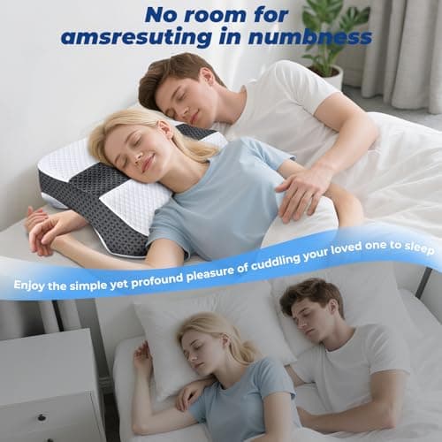 SAHEYER Side Sleeper Pillow with Arm Holes, 2 in 1 Shoulder Relief System for Rotator Cuff Pain, Memory Foam Pillow for Adults with 3 Arm Place Hole, Black 7