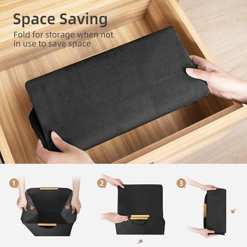 STORAGE MANIAC 2-Pack Large Laundry Hamper, 80L (21.1 Gal) Collapsible Laundry Basket with Bamboo Handles, Freestanding Waterproof Clothes Hamper for Laundry Room, Bedroom, Dorm, Towels, Toys, Black 6