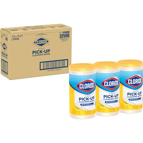 Clorox Power Pick-Up Cleaning Wipes, Lemon Verbena, 75 Paper Towel Wipes, Pack of 3 (Pack May Vary) 12