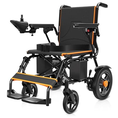 POWET Electric Wheelchairs for Adults, Foldable Lightweight Power Wheelchair, 500W Dual Motors, 15 Miles Longer Range, All Terrain Portable Motorized Wheelchair for Seniors Support 350 lbs