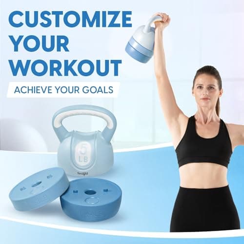 Yes4All Kettlebell Sets, Adjustable Kettlebell Set for Strength Training, Kettlebells Adjustable Weight for Versatile Workouts 7
