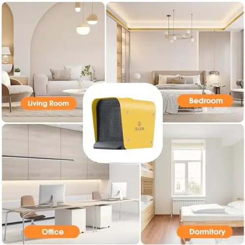 ISILER Space Heater, 1500W Portable Ceramic Space Heater with Adjustable Thermostat Tip-Over Overheat Protection ETL Certified for Home Office Garage 7