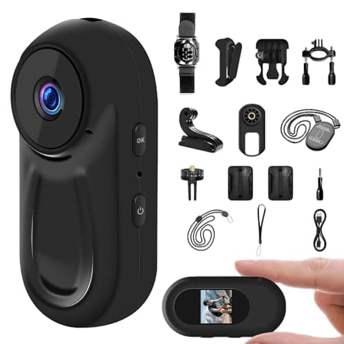 1080P Sports Action Camera, Mini Body Camera with Audio and Video Recording, Wearable Action Body Cam, Portable Recorder with Magnetic Back Clip, Camcorder for Traveling, Pet, Vlogging, Cycling