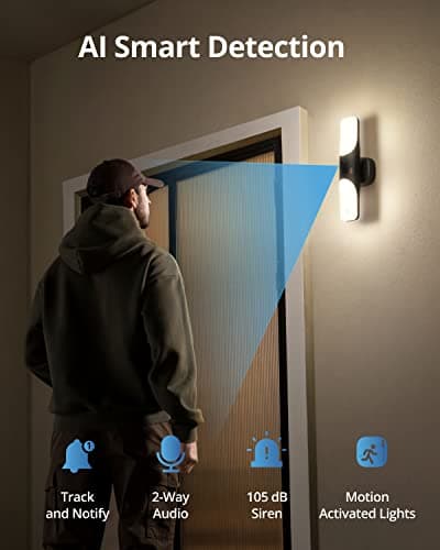 eufy Security S100 Wired Wall Light Cam,Security Camera Outdoor,2K Camera with 1200-Lumen Light,Color Night Vision,Motion Activated Light, AI Detection,IP65 Waterproof,Floodlight Camera(Renewed) 6