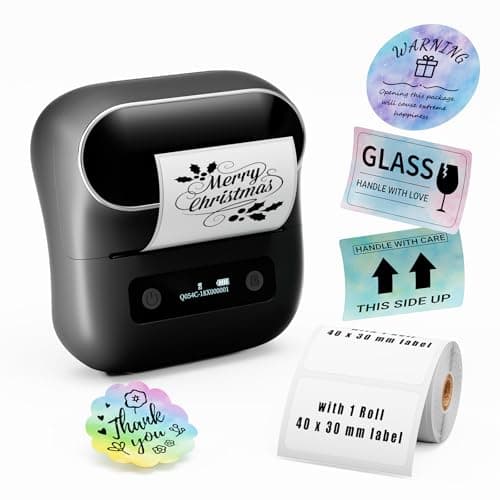ItriAce M220 Wireless Label Maker Portable Address Printer for 0.78 to 3.14 Inch Labels, for Home Office and Small Business Organization, Compatible with iPhone Android and PC, with 40x30mm Label