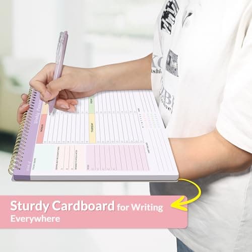 SUNEE Weekly To Do List Notepad - Last for 2 Years, 52 Undated Sheets, 8.5"×11", Spiral Weekly Desk Planner Pad for Adults and Kids, School, Home & Office - Purple 7