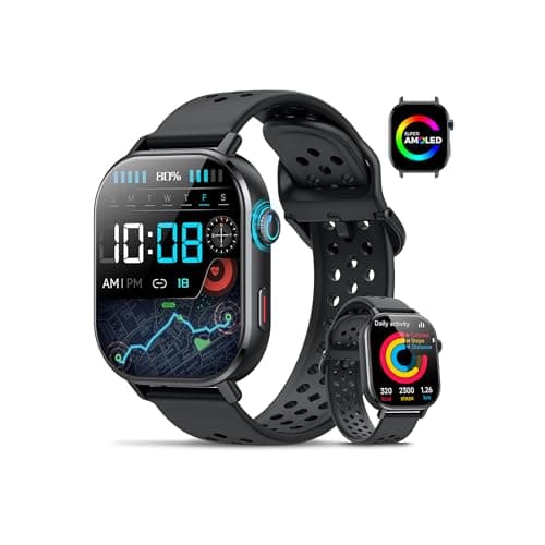 GPS Smart Watch for Men Women, 2.06" AMOLED Smartwatch with Bluetooth Call, 178+ Sports, Fitness Tracker with Compass/SPO2/Heart Rate/Sleep Monitor, 3ATM Waterproof for Android iOS, Outdoor Activity