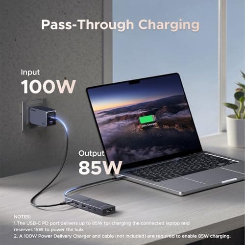 UGREEN Revodok Pro USB-C Hub 6 in 1 10Gbps 4K 60Hz HDMI, 100W Power Delivery for MacBook Pro/Air, iPad Pro, Thinkpad Rog Ally and More. 5