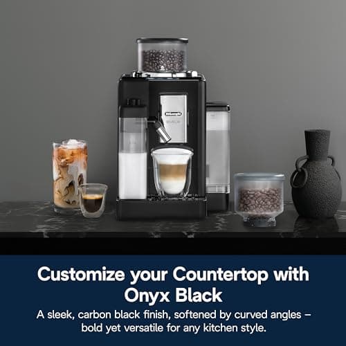 De'Longhi Rivelia Automatic Espresso Machine with Grinder & Milk Frother – All-in-One Coffee Maker, Hot & Iced Latte, Cappuccino, Bean Switch System, Burr Grinder, Compact Italian Design, Black 7