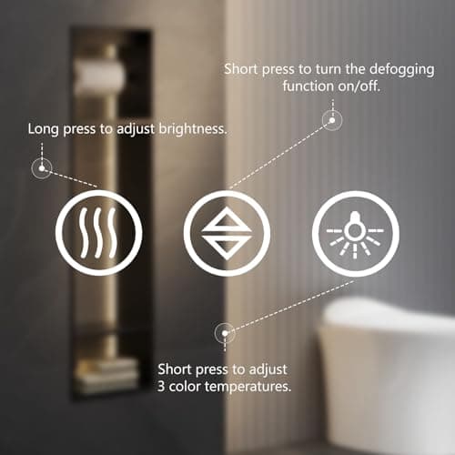 Sweetcrispy 24.1"x32.1" Smart Anti-Fog LED Bathroom Mirror with Front Light & Backlit, 3 Color Temperatures, Dimmable, Memory Function, Rectangle Modern Vanity Mirror 7