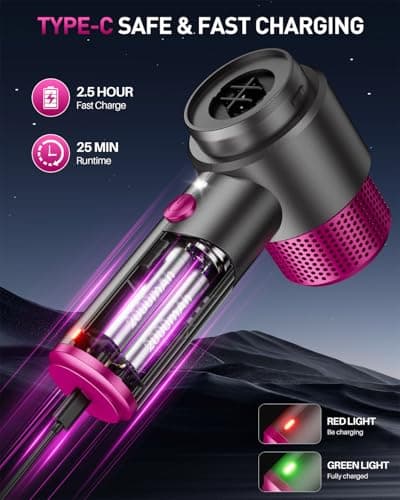 EYYA Handheld Cordless Car Vacuum Cleaner, 4-in-1 Portable Mini Car Vacuum Cleaner, 15000PA High Power & Air Duster with LED Light for Home Office 6