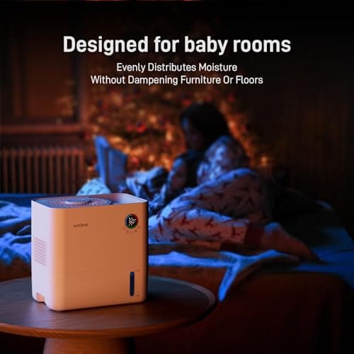 Wooohoo Evaporative Humidifier for Bedroom, 5L Quiet No Mist Humidifier With Aroma Diffuser, 14H Timer, Top-Fill, 5 Speed, No White Dust, Easy to Clean, for Baby, Nursery, Home & Office 8