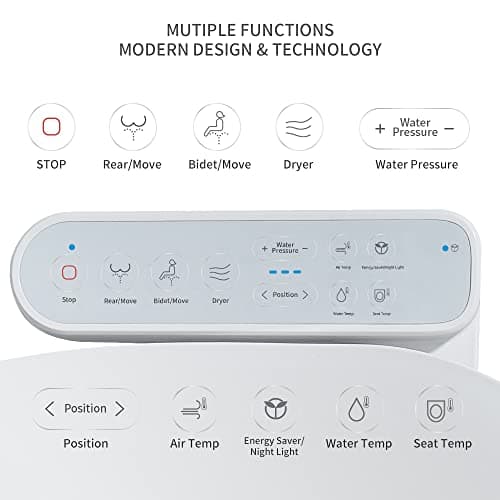 Bejoan Z1 Bidet Toilet Seat, Bidet Attachment for Toilet Warm Water, Elongated Heated Toilet Seat with Quite Close, Electric Smart Air Dryer, Customizable Washing Modes for Ultimate Comfort 6