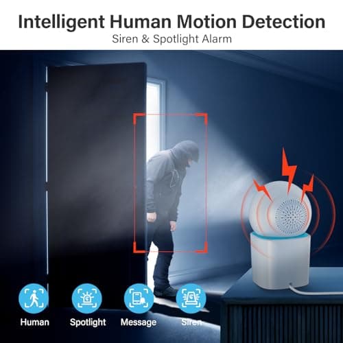 Jennov 2K Pet Dog Cat Camera, 360° Home Security Camera with One-Click Talk, WiFi Baby Camera Monitor with Motion Detection/Color Night Vision/Auto Tracking for Home Indoor &Outdoor Security 8