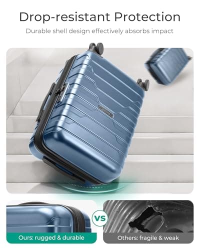 BAGSMART Carry On Luggage 19 L x14 W x9 H Airline Approved with Spinner Wheels, Lightweight 20 Inch Luggage with TSA Lock, Expandable Hard Shell Carry On Suitcases for Men Women, Royal Blue 6