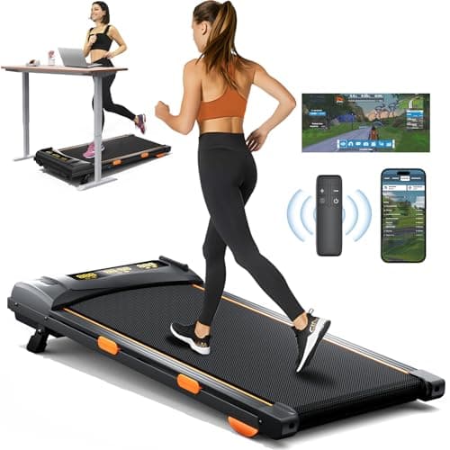 Walking Pad Treadmill with Incline, Under Desk Treadmill for Home Office, 2.5HP, 300 lbs Capacity, APP/Remote Control, LED Displays, Manual Incline(M)