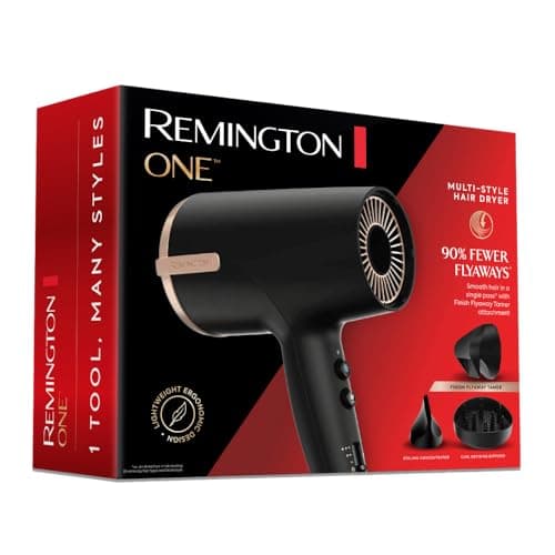 Remington One Ionic Hair Dryer Blow Dryer with Diffuser, Concentrator and Fly Away Tamer for Fast Drying and Less Frizz 9