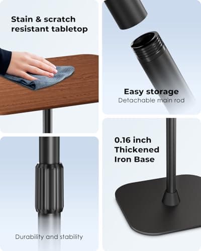 Viozon Floor Laptop Stand for Bed,Laptop Table, Small & Portable Standing Desk with Adjustable Height 26.7"-36.62", Quick Installation for Office,Conference Room, Living Room,Home Office,Bed/Sofa Side 5