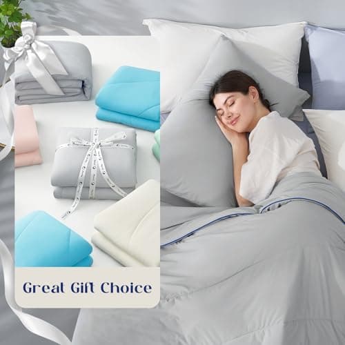 Dream Valley Outlast® King Cooling Comforter, NASA-Grade Instant Cooling Blanket for Hot Sleepers, Luxurious Comforter for All Season, Cool Grey, 106"x90" 8