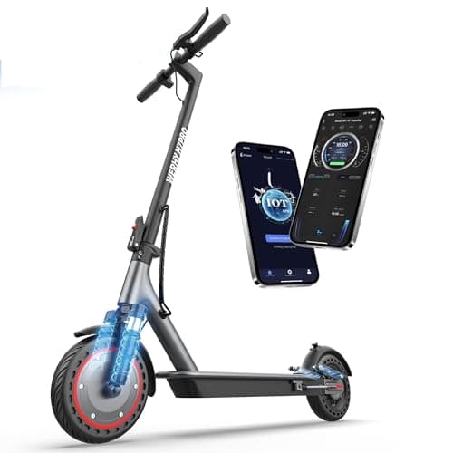WERHY 8.5'' Electric Scooter with Dual Suspension, 350W Powerful Motor & 19MPH Top Speed, 22 Miles Long Range, Folding E Scooter with Dual Braking for Teens and Adults